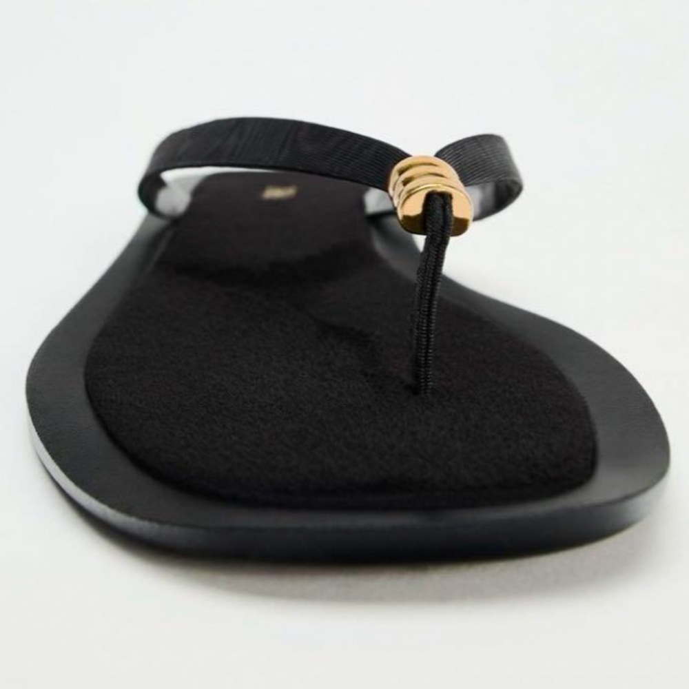 ZARA 100% Leather Flat Sandals - Picture 5 of 7